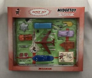 VINTAGE NIB Midgetoy Super Set Die Cast Toy Play Set (1969) Made in USA