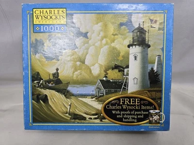 Charles Wysocki Dreamers Lighthouse Jigsaw Puzzle 1000 Piece Complete - Image 1 of 4