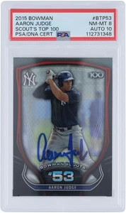 Aaron Judge Yankees Signed 2015 Bowman Chrome Scouts 100 #BTP-53 PSA 8/10 Card - Picture 1 of 3