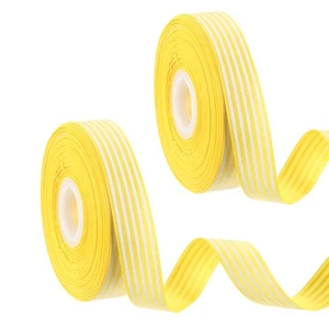 50 Yards x 1" Christmas Striped Ribbon, 2 Pcs Yellow Ribbon Candy - Picture 1 of 6