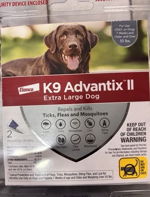 K9 Advantix II Extra Large Dog (over 55 lbs) 2 Doses Factory Sealed Ships Free🔥 - Image 1 of 2