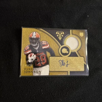 DUKE JOHNSON GENUINE AUTHENTIC SIGNED FOOTBALL JERSEY CARD GREAT CONDITION - Image 1 of 2