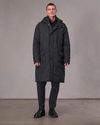 NUEVO ABRIGO DE LONA Rag & Bone Clint de nailon, parka negra para hombre, talla grande Foto 1 de 4