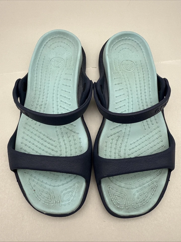 Crocs women’s dual comfor  2 Strappy Flats sandals size US 6 *WELL USED *read... - Image 1 of 4