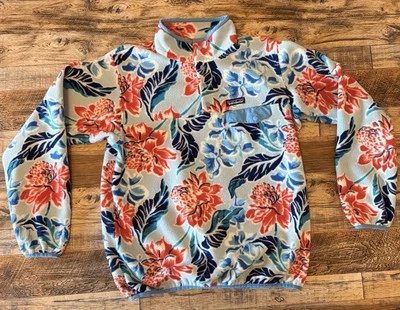 Patagonia Synchilla Snap-T Fleece Pullover Flowers Floral Men’s L Women’s XL - Image 1 of 4