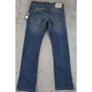 True Religion Jeans Mens 32 x 34 Blue Ricky Relaxed Straight Havest Wash Denim - Picture 1 of 14
