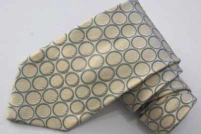 Gravata masculina ERMENEGILDO ZEGNA BEGE SEDA C: 3 3/4 "POR L: 59" FABRICADA NA ITÁLIA - Imagem 1 de 3