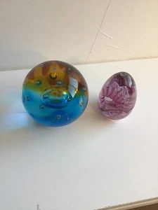 MURANOGLAS - 2 - BRIEFBESCHWERER - BUBBLES - EI  - Bild 1 von 12