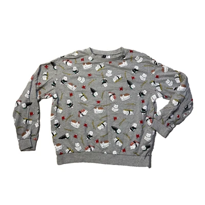 Sudadera H&M Divided Cat Kitten Sushi Mujer Grande Manga Larga Ligera Foto 1 de 4