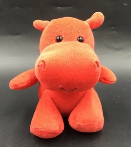 Mothercare 0348 Vintage Red Hippo Soft Toy Beanie 5" High Comforter From Birth - Picture 1 of 6