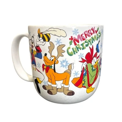 VTG Disney Tokyo Japan Mickey & Friends Christmas 16 Oz Mug Mickey Minnie Goofy, - Image 1 of 4
