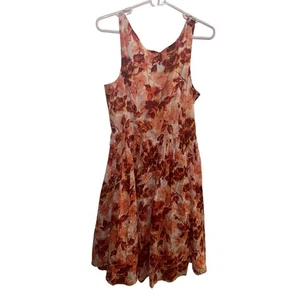 JESSICA HOWARD ORANGE PINK WHITE FLORAL SLEEVELESS LINED DRESS - SIZE 8 - NWT - Picture 1 of 15
