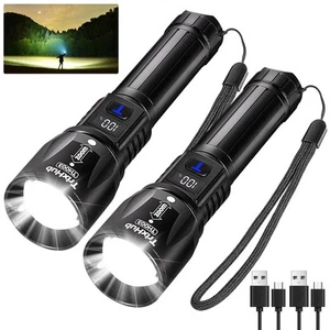 Rechargeable Flashlights 2 Pack, 990,000 Lumens Super Bright Flashlight with ... - Picture 1 of 8