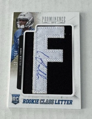 Corey Fuller 2013 Panini Prominence Rookie Class Letter F Auto Patch /204 Lions - Image 1 of 4