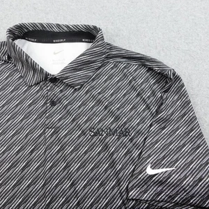 Camisa polo de golf Nike para hombre XL negra blanca a rayas manga corta rendimiento rugby - Imagen 1 de 6