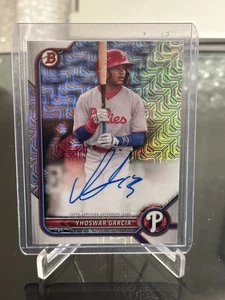 2022 Bowman Chrome Mega Box Mojo Refractor Yhoswar Garcia Auto Autograph BCMA-YG - Picture 1 of 2