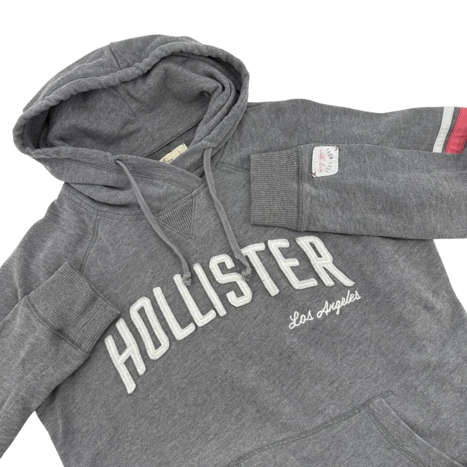 Hollister California Gris Sudadera con Capucha Los Ángeles Gráfico Sudadera Mujer Ubicación Foto 1 de 4
