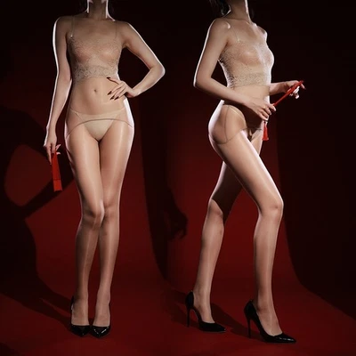 Meia-calça meia-calça macacão alça estilingue ultrafina brilhante oleosa sem costura - Imagem 1 de 4