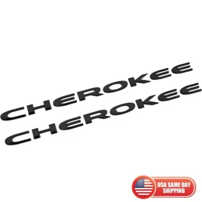 2PCS 14-18 Jeep Cherokee Front Door Nameplate Emblem Badge Mopar Black Foto 1 de 3