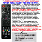 TEVION TV REMOTE CONTROL A REPLACEMENT WORKS SELECTED TEVION LCD/LED TVs