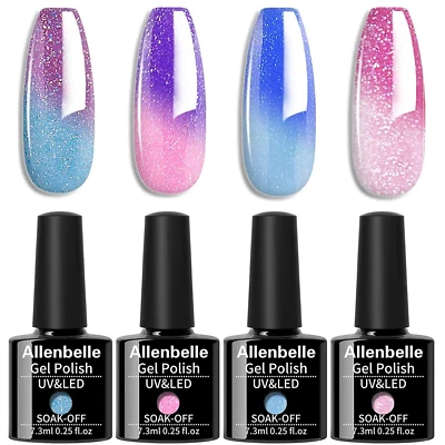 UV Nagellack Thermo Set 4 Farben Mit Geschenkbox,Gel Nagellack Farbwechsel Shell - Bild 1 von 4