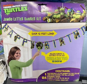 Banner con letras para niños TMNT™ Jumbo "Feliz cumpleaños", añade cualquier edad - Imagen 1 de 4