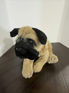ANIMAL ALLEY TAN & BLACK PUG PLUSH • 14” - Picture 1 of 5