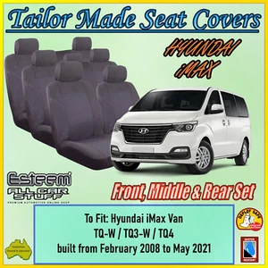 Tailor Made Grey Seat Covers for Hyundai iMAX (i-MAX): from 02/2008 to 05/2021 - Picture 1 of 12