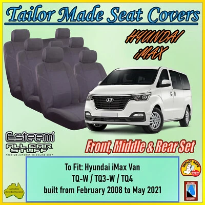 Tailor Made Grey Seat Covers for Hyundai iMAX (i-MAX): from 02/2008 to 05/2021 - image 1 of 4
