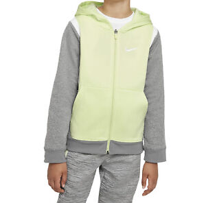 Nike Youth Boys ThermaFit Elite Full Zip Hoodie in Lime Ice/White