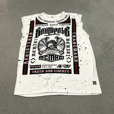 Southpole Shirt Mens 3XB Big White Cut Off Tank Top Graphic Y2K Hip Hop Skater - Image 1 of 4