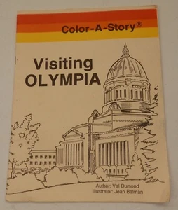 RARE Vintage Visiting Olympia (Washington) "Color-A-Story" Coloring Book c.1984 - Imagen 1 de 3