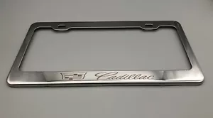 Cadillac License Plate Frame Stainless Steel with Laser Engraved - Picture 1 of 3
