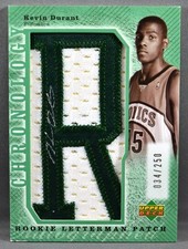 2007-08 UD Chronology Kevin Durant ROOKIE LETTERMAN PATCH AUTO #34/250 #LMA-248