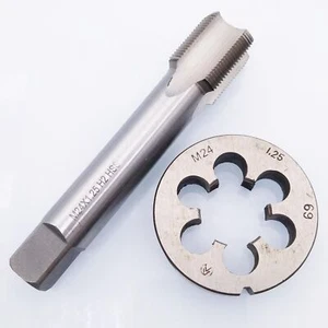 HSS M24 x 1.25mm Plug Tap & M24 x 1.25mm Die CNC Metric Taper Thread Right Hand - Picture 1 of 7