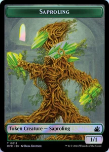 Saproling // Rhino Double-Sided Token 12//11 MTG RVR NM Foil - Picture 1 of 2