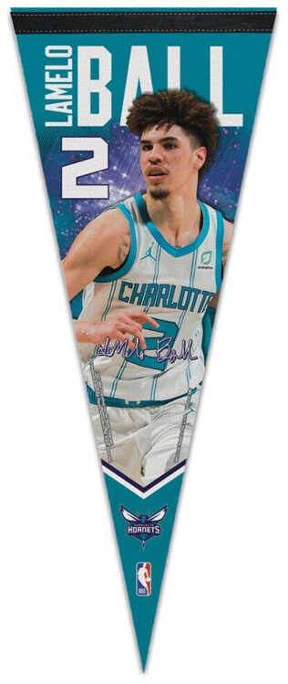 LAMELO BALL Charlotte Hornets Signature Action Premium Felt Collectors PENNANT - Image 1 of 1