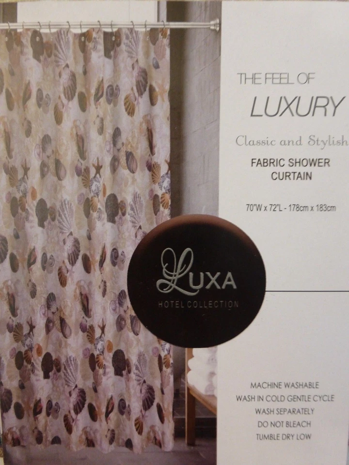 Parker Hotel Collection Beach Life Fabric Shower Curtain Ocean Seashell