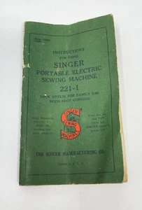 1947 Instruction Booklet for SINGER Portable Electric Sewing Machine 221–1 - Picture 1 of 4