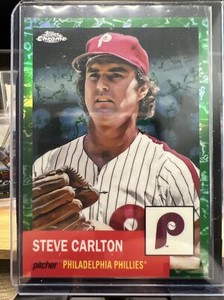 2022 Topps Chrome Platinum Anniversary Steve Carlton Green Toile 41/99 Phillies