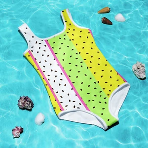 Watermelon Seeds Girls Swimsuit Kids Cute Swimsuit One Piece Swimsuit - Picture 1 of 15