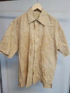 Silben Herren Mäsium Kurzarm Knopfleiste Beige Blumenmuster Camp Hemd - Bild 1 von 10
