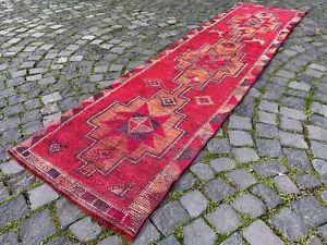 Entryway Turkish vintage wool handmade rug, Bohemian runner rug 2,3 x 9,1 ft - Picture 1 of 10