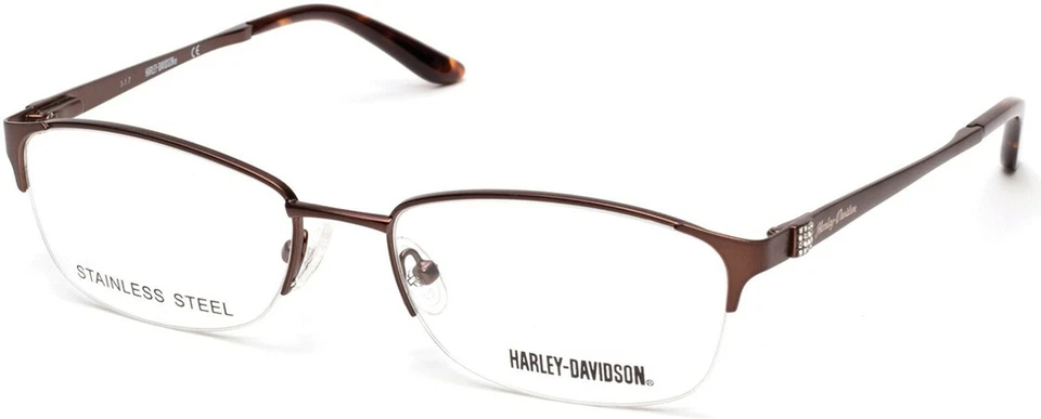 Marco de gafas Harley Davidson HD0541 049 de metal marrón semi sin montura 52-17-135 Foto 1 de 1