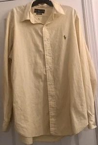 Ralph Lauren Classic Fit Size 17 34/35 Long Sleeve 100% Cotton Button Down Shirt - Picture 1 of 11