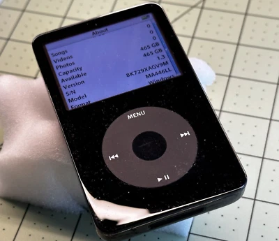 All Black 1TB iPod Video 5.5 Gen w/Wolfson DAC, 3000mah Battery-  Custom Classic - Image 1 of 4