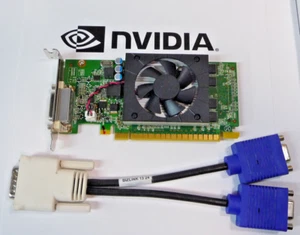 PCIe x16 SFF NVIDIA GeForce 605 1GB DDR3 Video Graphics Card Dual Display - Picture 1 of 7