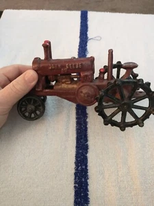 Red John Deere Metal Tractor. Heavy metal.  - Picture 1 of 7