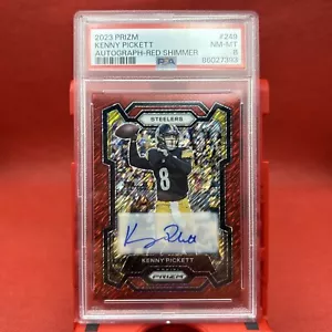 2023 Panini Prizm Kenny Pickett Auto Red Shimmer 09/35 Pittsburgh Steelers PSA 8 - Bild 1 von 2