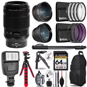 Nikon Z MC 105mm VR S Macro Lens -3 Lens Kit + Slave Flash + Tripod - 64GB Kit - Picture 1 of 7